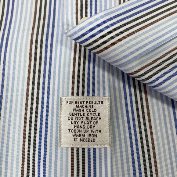 Peter Millar Men's Long Sleeve Button Down Shirt Size Large Cotton Stripe - Picture 4 of 5